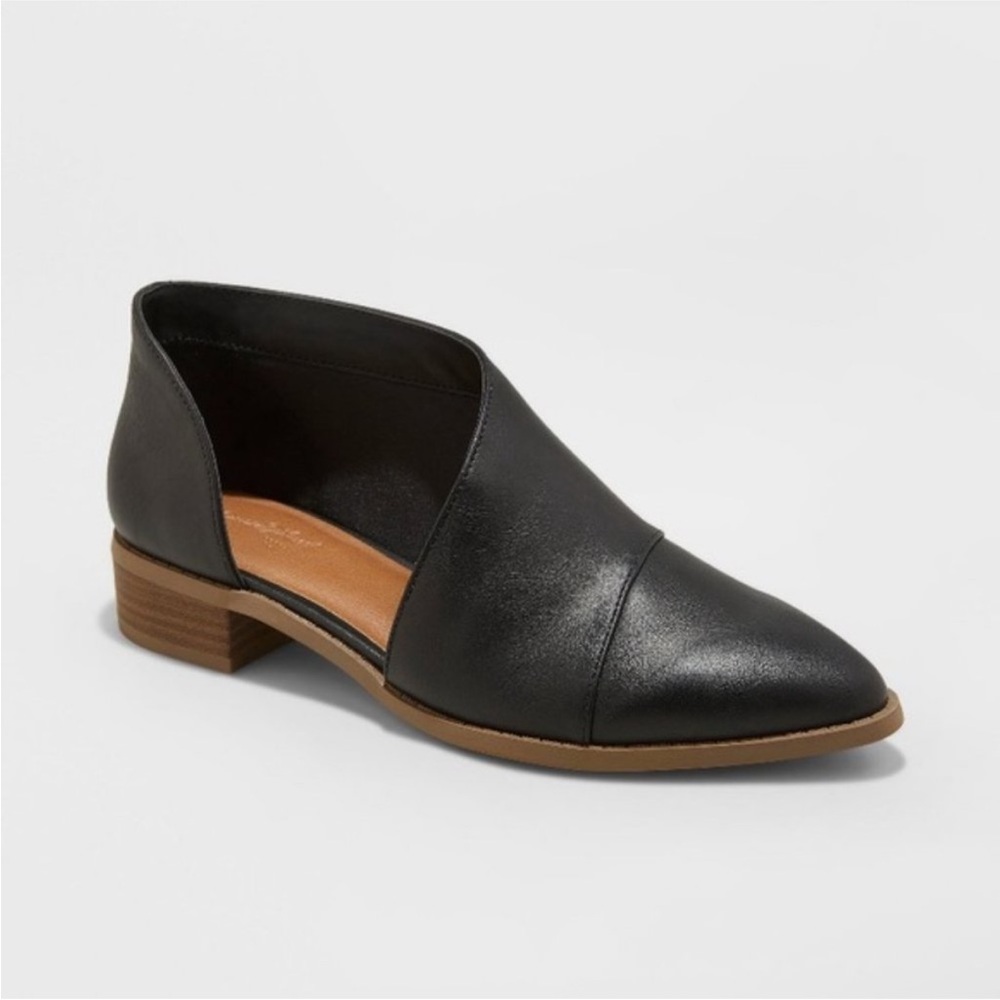 NIB Universal Thread Free People inspired Black Wenda Cut Out Flats Bootie 9.5